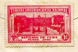 Dentist Dental Teeth Convention Poster Stamp On Cvr 1931 Santiago To Detroit Mi