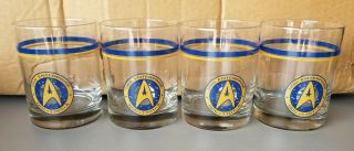 1994 Pfaltzgraff Star Trek Uss Enterprise Ncc - 1701 - A Set Of 4 12oz Glasses