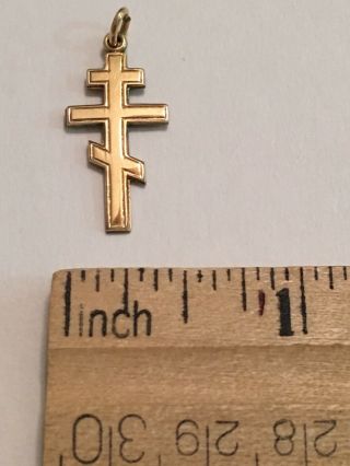 Vintage 14K Gold Byzantine Orthodox Catholic Cross Pendant 4