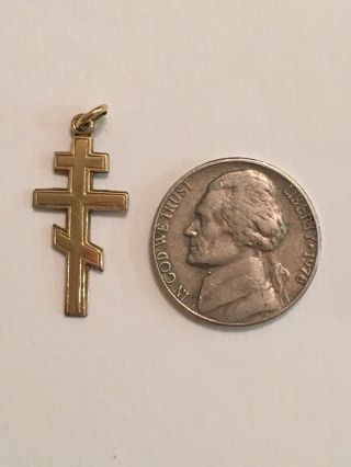 Vintage 14K Gold Byzantine Orthodox Catholic Cross Pendant 6