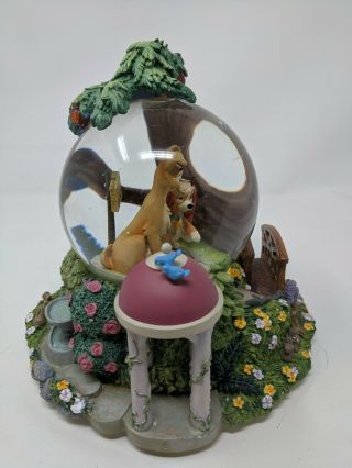 DISNEY ' s Lady and the Tramp Musical Snow Globe With Lights - ' Bella Notte ' 3