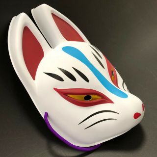 F/s Japanese Fushimi Inari White Fox Half Omen Mask Interior Display Cosplay