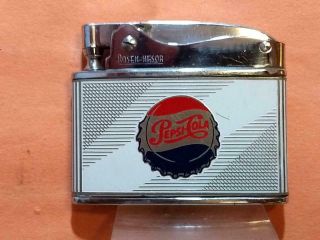 1950’s Pepsi Cola Advertisement Flat Lighter - Soda Cap – Nr.