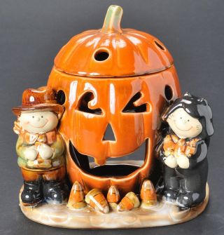 Yankee Candle Halloween Pumpkin Cowboy Cat Tea Light Tart Burner 1102173