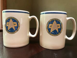 2 Vintage 1993 Pfaltzgraff Star Trek Uss Enterprise Ncc 1701 A Coffee Cup Mug