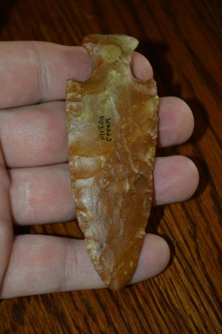 Classic Orange Stained Archaic Table Rock Madison Co,  Illinois 3.  5/8 x 1.  3/8 3