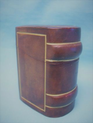 Antique Vintage Red Leather Florence Italy Book Shape Match Holder Striker Box