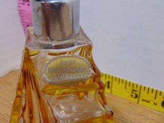 Art Deco Echt Bleikristall Gepresst Perfume Atomizer Amber & Clear Lead Crystal 2