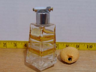 Art Deco Echt Bleikristall Gepresst Perfume Atomizer Amber & Clear Lead Crystal 3