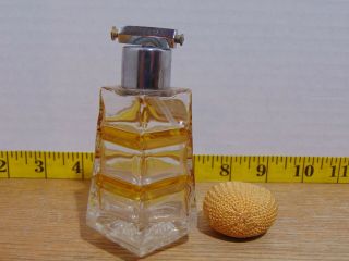 Art Deco Echt Bleikristall Gepresst Perfume Atomizer Amber & Clear Lead Crystal 5