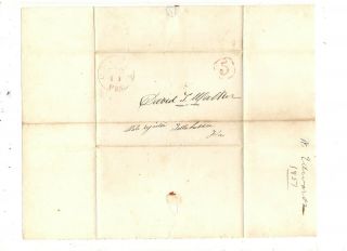 1851 Stampless Folded Cover,  Quincy Fl,  " 5 "