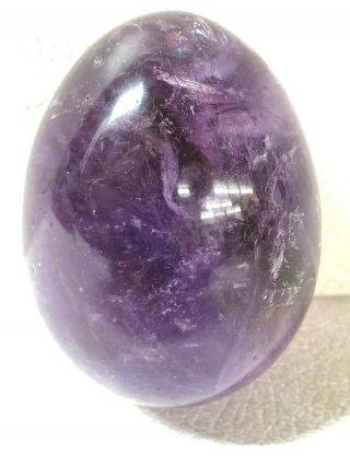 227 Grams Amethyst Egg Shaped Stone Paperweight Healing Crystal & Energy Stone