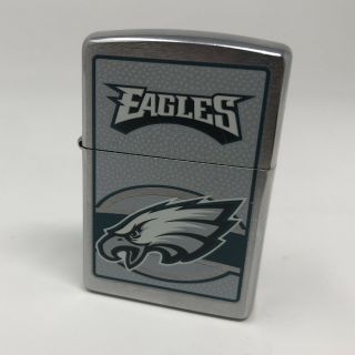 Zippo Street Chrome Lighter With Philadelphia Eagles Logo Nfl Football Textured