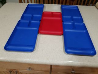 Tupperware 5 Divided Picnic Plate Dining Tv Trays 9x15 Laptop Lunch Camping 1535