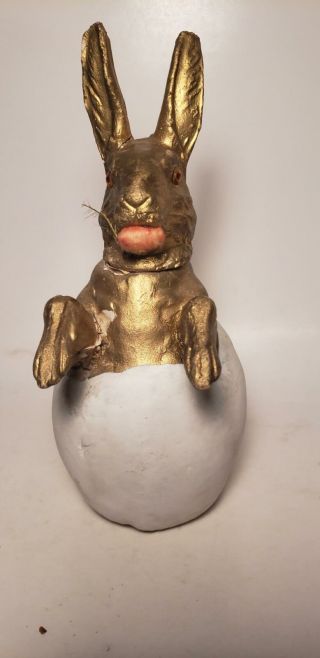 Antique German Paper Mache Candy Container - Easter Bunny - 7.  75in - 1920s? - (5)