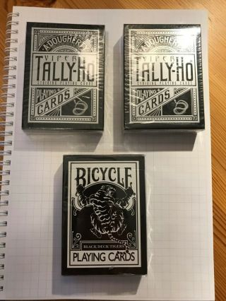 Ellusionist Black Tiger (white Pips,  Uv500) And Viper Tally - Ho Fan Back
