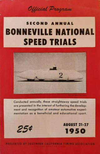 Scta Bonneville Racing Program S.  C.  T.  A.  Second Annual Speed Trials 1950 Trog