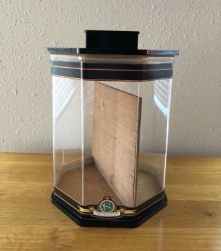 Cigar Savor Vertical Octagon 8 Sided Clear Acrylic Black Lid Display Humidor