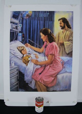 ORIG Nathan Greene Limited Edition Print The Comforter Jesus w/Nurse & Child yqz 3