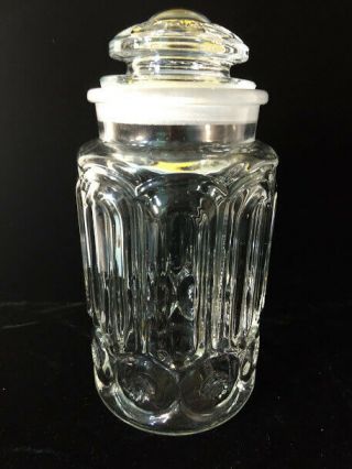 Large Clear Moon And Stars Pattern Glass Apothecary Jar By L.  E.  Smith