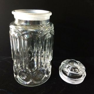 Large Clear Moon and Stars Pattern Glass Apothecary Jar by L.  E.  Smith 2