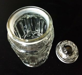 Large Clear Moon and Stars Pattern Glass Apothecary Jar by L.  E.  Smith 3