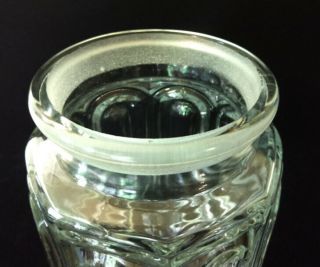 Large Clear Moon and Stars Pattern Glass Apothecary Jar by L.  E.  Smith 8