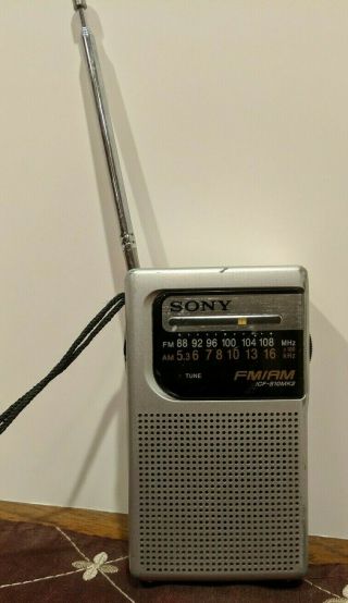 Sony Fm Am Portable Pocket Silver Radio Icf S10mk2