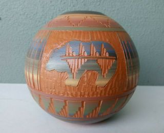 Shawn Williams - Navajo Native American Indian Incised Pottery Pot / Vase