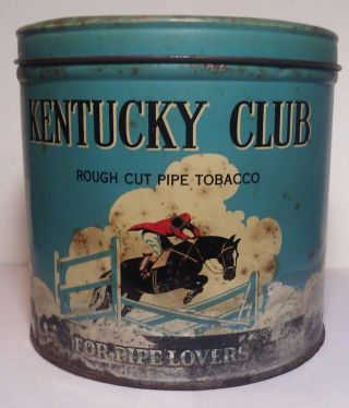 Vintage Kentucky Club Rough Cut Pipe Tobacco For Pipe Lovers Tin