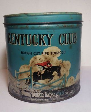 Vintage Kentucky Club Rough Cut Pipe Tobacco For Pipe Lovers Tin 3