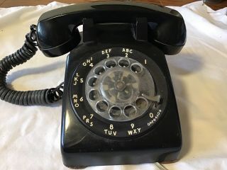 Vintage 1950s Western Electric C/d 500 (10 - 57) Black Rotary Dial Desktop Phone