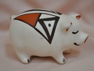 Native American Acoma Pottery Pig By P.  Jim