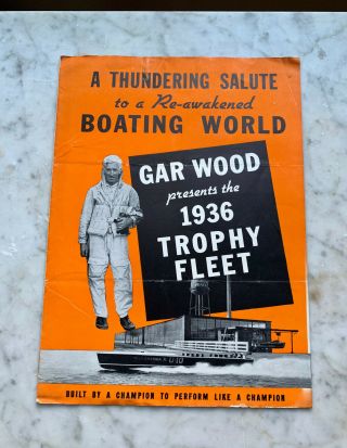 Nos Gar Wood 1936 Trophy Fleet Sales Brochure Model Specifications & Price List