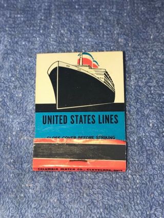Vintage Matchbook United States Lines: S.  S.  United States & S.  S.  America