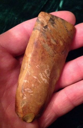 Fantastic Polished Flint Celt (adze) Sharp Stone Chisel Indian Artifact