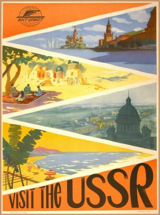 Visit The Ussr Scenic Russia Vintage Russian Travel Art Poster Print