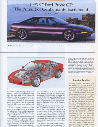 1993 1994 1995 1996 1997 Ford Probe Gt 3 Pg Color Article