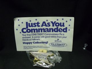 1995 Hallmark Star Trek Communicator Pin " Just As You Commanded " Mip