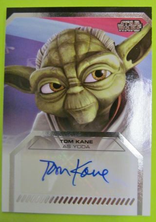Star Wars Galactic Files 2 Tom Kane As Yoda Signed Autograph Card