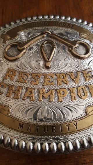 Vintage Victor Silver Overlay Trophy Belt Buckle 2006 Reserve Champion Large 5