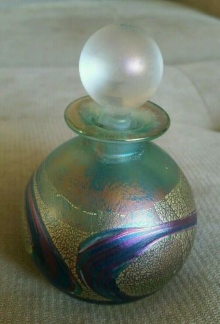 Gorgeous Vintage Art Deco Isle Of Wight Blue/green/gold/purple Perfume Bottle