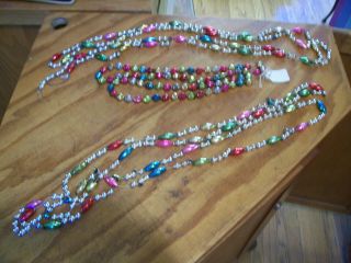 3 X Vintage Strands Glass Decorative Stringed Beads Christmas Holiday 3