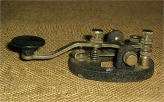Antique Vintage Speed - X Telegraph Morse Code Key H15 - 682 Ham Radio chrome Black 2