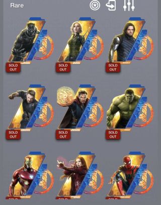 Infinity War Die Cut Rare Complete Set Topps Marvel Collect