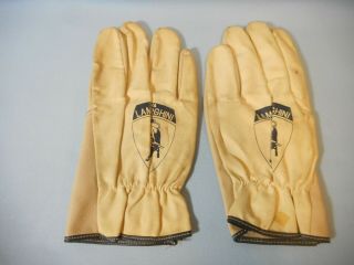 Tan / Yellow Lamborghini Leather Work Gloves With Lambo Logo - Xl