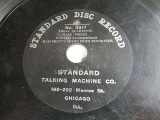 Four Standard Disc 10 Inch Single Sided Phonograph Records - 1/2 Inch Spindle