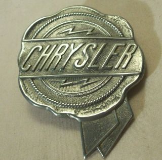 1928 Chrysler Radiator Badge Nickel Silver Emblem By Gustave Fox