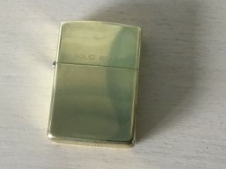 Vintage Zippo Solid Brass Petrol Lighter
