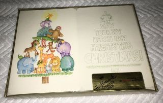 Vintage Hallmark Holiday Christmas Cards Animal Tree Star Joy Nos